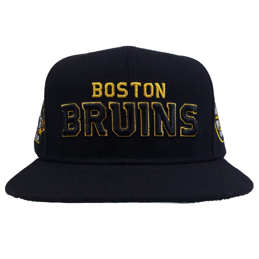 Boston Bruins Mitchell & Ness NHL Snapback Hat Cap 3D Embroidery Logo Black New